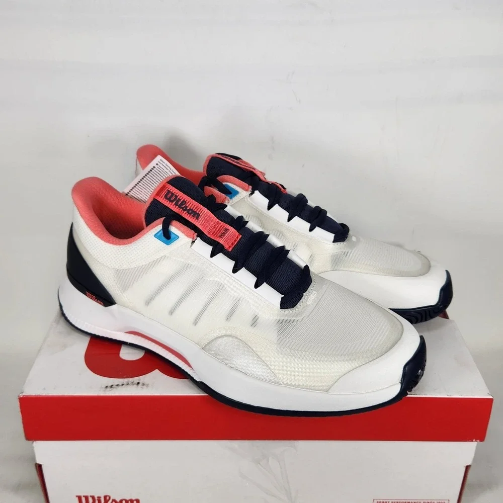 Wilson Intrigue Tour Tennis Shoes Women Size 9.5 White Navy Dubarry Athletic